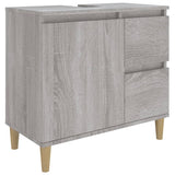 NNEVL 3 Piece Bathroom Cabinet Set Grey Sonoma Engineered Wood