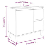 NNEVL 3 Piece Bathroom Cabinet Set Grey Sonoma Engineered Wood
