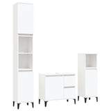 NNEVL 3 Piece Bathroom Cabinet Set White Engineered Wood