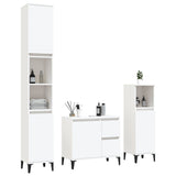 NNEVL 3 Piece Bathroom Cabinet Set White Engineered Wood