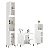 NNEVL 3 Piece Bathroom Cabinet Set White Engineered Wood