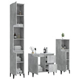 NNEVL 3 Piece Bathroom Cabinet Set Concrete Grey Engineered Wood