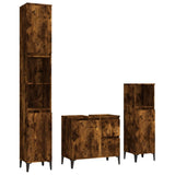 NNEVL 3 Piece Bathroom Cabinet Set Smoked Oak Engineered Wood