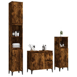 NNEVL 3 Piece Bathroom Cabinet Set Smoked Oak Engineered Wood