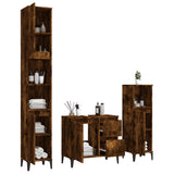 NNEVL 3 Piece Bathroom Cabinet Set Smoked Oak Engineered Wood