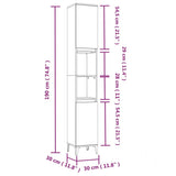 NNEVL 3 Piece Bathroom Cabinet Set Brown Oak Engineered Wood