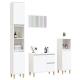 NNEVL 4 Piece Bathroom Furniture Set White Engineered Wood