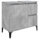 NNEVL 2 Piece Bathroom Furniture Set Concrete Grey Engineered Wood