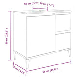 NNEVL 2 Piece Bathroom Furniture Set Concrete Grey Engineered Wood