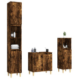 NNEVL 3 Piece Bathroom Furniture Set Smoked Oak Engineered Wood