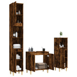 NNEVL 3 Piece Bathroom Furniture Set Smoked Oak Engineered Wood