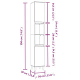 NNEVL 3 Piece Bathroom Furniture Set Smoked Oak Engineered Wood