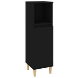 NNEVL 3 Piece Bathroom Furniture Set Black Engineered Wood
