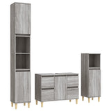 NNEVL 3 Piece Bathroom Furniture Set Grey Sonoma Engineered Wood
