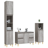 NNEVL 3 Piece Bathroom Furniture Set Grey Sonoma Engineered Wood