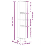 NNEVL 3 Piece Bathroom Furniture Set Grey Sonoma Engineered Wood