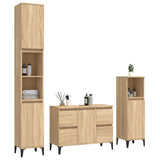 NNEVL 3 Piece Bathroom Furniture Set Sonoma Oak Engineered Wood