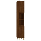 NNEVL 3 Piece Bathroom Furniture Set Brown Oak Engineered Wood