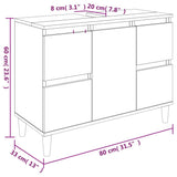 NNEVL 4 Piece Bathroom Furniture Set High Gloss White Engineered Wood