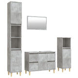 NNEVL 4 Piece Bathroom Furniture Set Concrete Grey Engineered Wood