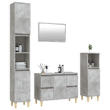 NNEVL 4 Piece Bathroom Furniture Set Concrete Grey Engineered Wood