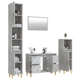 NNEVL 4 Piece Bathroom Furniture Set Concrete Grey Engineered Wood