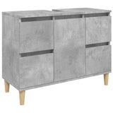 NNEVL 4 Piece Bathroom Furniture Set Concrete Grey Engineered Wood