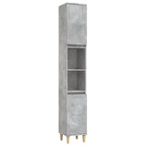 NNEVL 4 Piece Bathroom Furniture Set Concrete Grey Engineered Wood