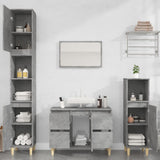 NNEVL 4 Piece Bathroom Furniture Set Concrete Grey Engineered Wood