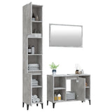 NNEVL 3 Piece Bathroom Furniture Set Concrete Grey Engineered Wood