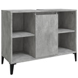 NNEVL 3 Piece Bathroom Furniture Set Concrete Grey Engineered Wood