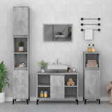NNEVL 3 Piece Bathroom Furniture Set Concrete Grey Engineered Wood