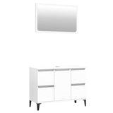 NNEVL 2 Piece Bathroom Furniture Set White Engineered Wood