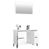 NNEVL 2 Piece Bathroom Furniture Set White Engineered Wood
