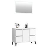 NNEVL 2 Piece Bathroom Furniture Set High Gloss White Engineered Wood