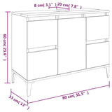 NNEVL 2 Piece Bathroom Furniture Set High Gloss White Engineered Wood