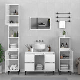 NNEVL 2 Piece Bathroom Furniture Set High Gloss White Engineered Wood