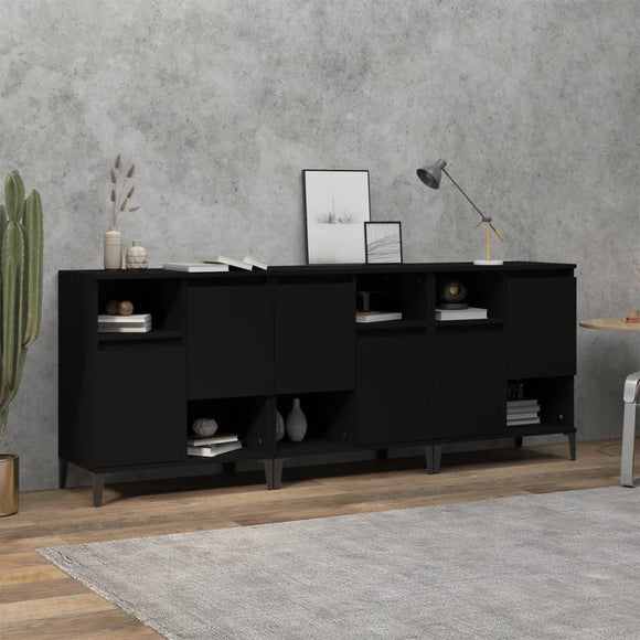 NNEVL Sideboards 3 pcs Black 60x35x70 cm Engineered Wood