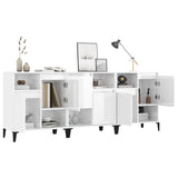 NNEVL Sideboards 3 pcs High Gloss White 60x35x70 cm Engineered Wood