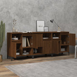 NNEVL Sideboards 3 pcs Brown Oak 60x35x70 cm Engineered Wood