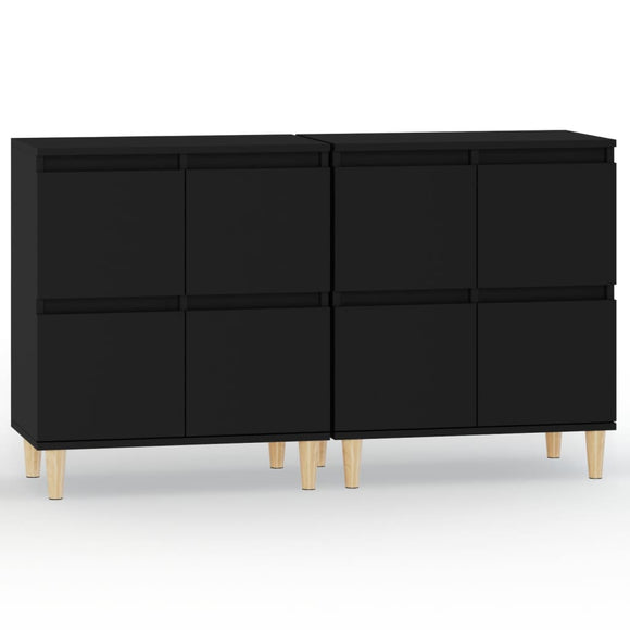 NNEVL Sideboards 2 pcs Black 60x35x70 cm Engineered Wood
