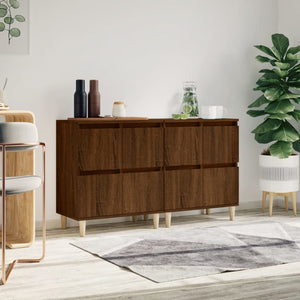 NNEVL Sideboards 2 pcs Brown Oak 60x35x70 cm Engineered Wood