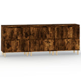 NNEVL Sideboards 3 pcs Smoked Oak 60x35x70 cm Engineered Wood