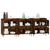 NNEVL Sideboards 3 pcs Smoked Oak 60x35x70 cm Engineered Wood