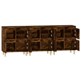 NNEVL Sideboards 3 pcs Smoked Oak 60x35x70 cm Engineered Wood