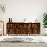 NNEVL Sideboards 3 pcs Smoked Oak 60x35x70 cm Engineered Wood