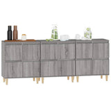 NNEVL Sideboards 3 pcs Grey Sonoma 60x35x70 cm Engineered Wood
