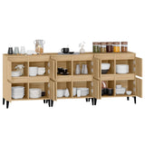 NNEVL Sideboards 3 pcs Sonoma Oak 60x35x70 cm Engineered Wood