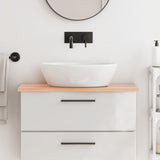 NNEVL Bathroom Countertop Light Brown 80x40x2 cm Treated Solid Wood