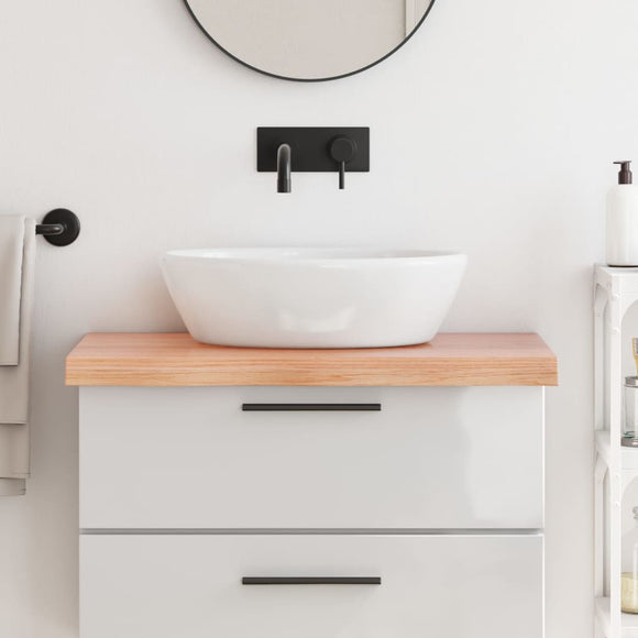 NNEVL Bathroom Countertop Light Brown 80x50x6 cm Treated Solid Wood